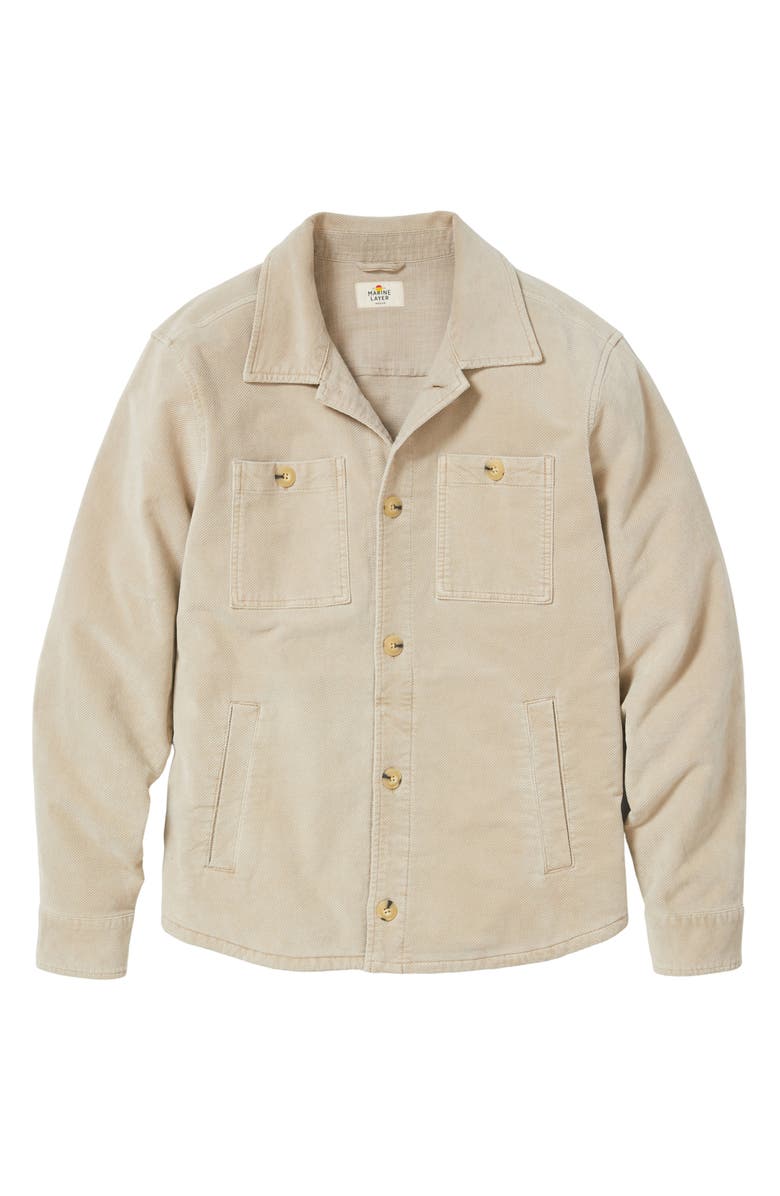 Marine Layer Max Brushed Overshirt, Alternate, color, Taupe