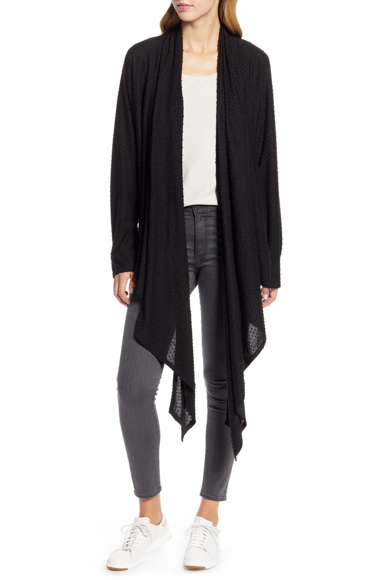 Loveappella Drape Tie Front Cardigan, Alternate, color,