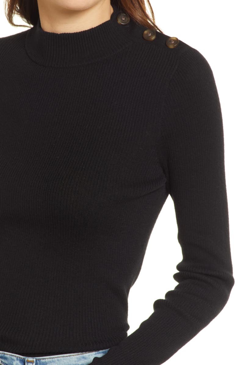 Madewell Women's Hollyridge Ribbed Button Shoulder Sweater, Alternate, color,