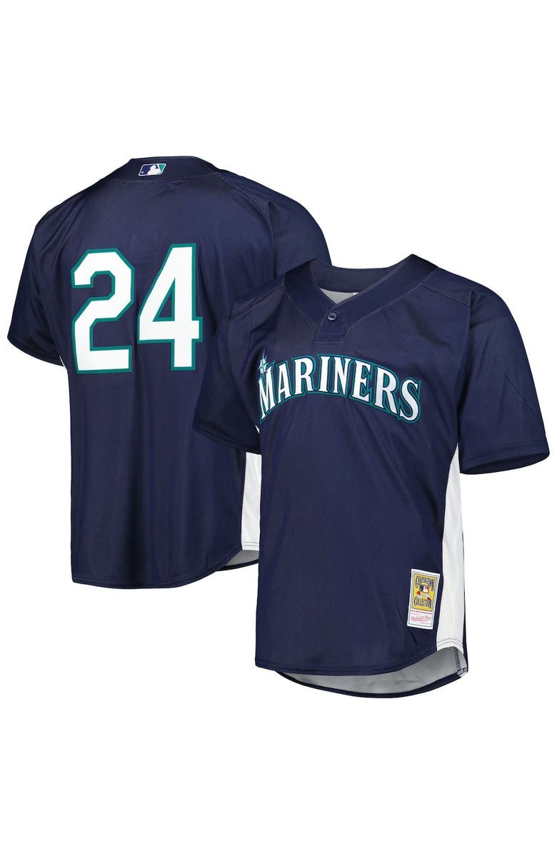 Mitchell & Ness Men's Mitchell & Ness Ken Griffey Jr. Navy Seattle Mariners Cooperstown Collection Mesh Batting Practice Jersey, Main, color, Navy