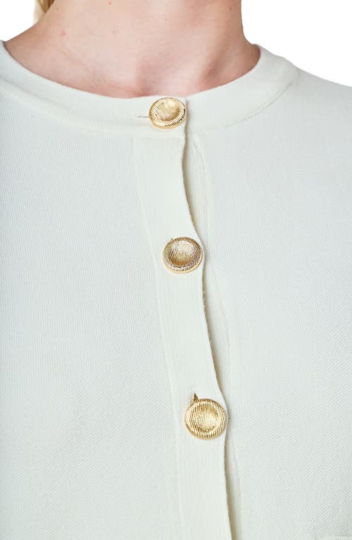 Endless Rose Short Sleeve Cardigan In White