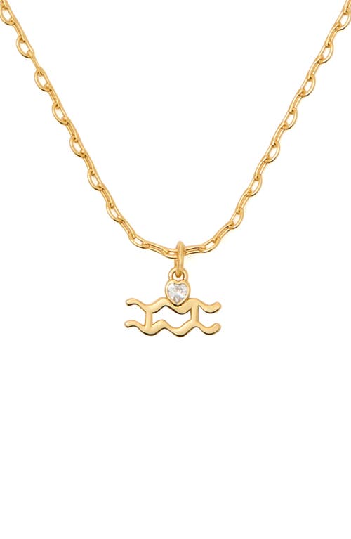 Kate Spade New York mini zodiac pendant necklace in Clear/Gold Aquarius 