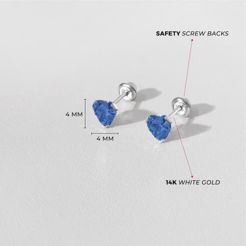 In Season Jewelry 14k Tiny Cubic Zirconia Heart Earrings In December