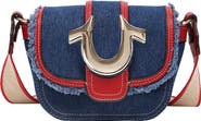True Religion Asher Frayed Edge Mini Flap Crossbody Bag