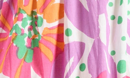 Poupette St Barth Cara Printed Cotton Minidress In Pink Artistic Flower