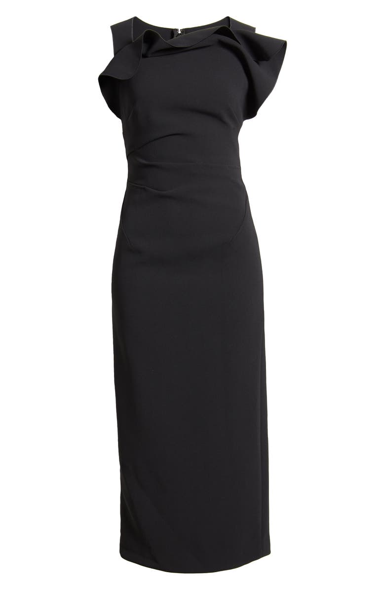 Acler Warfield Midi Dress, Alternate, color, Black