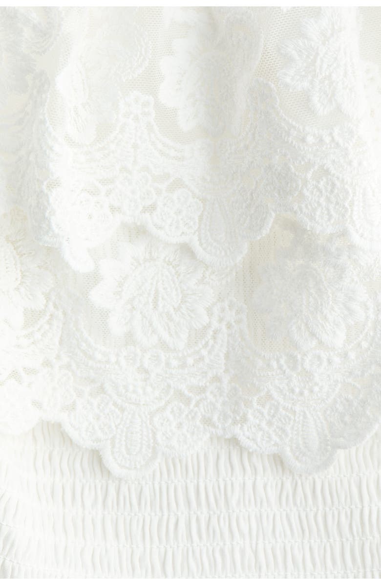 H&M Flounced Off-the-shoulder Top, Alternate, color, White