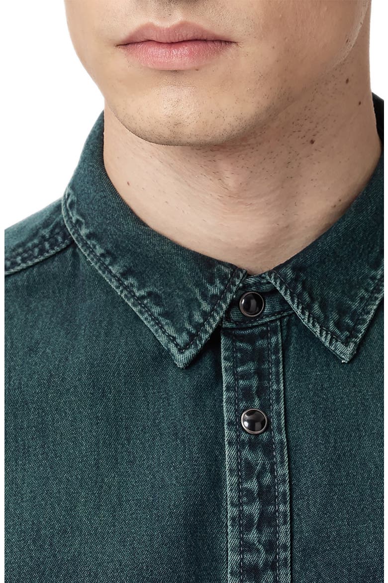 Gleason Cotton Denim Snap-Up Shirt, Alternate, color, PHANTOM BLUE