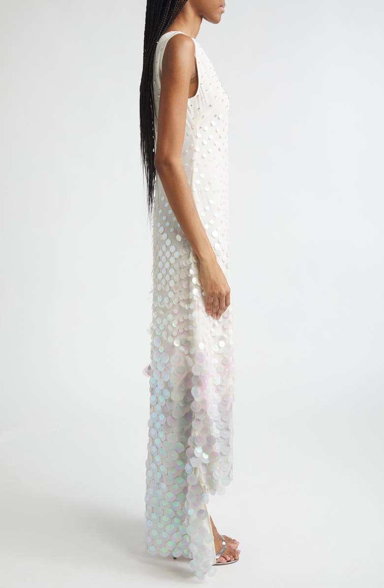 Christopher John Rogers Embellished Step Hem Silk Gown, Alternate, color, Nougat