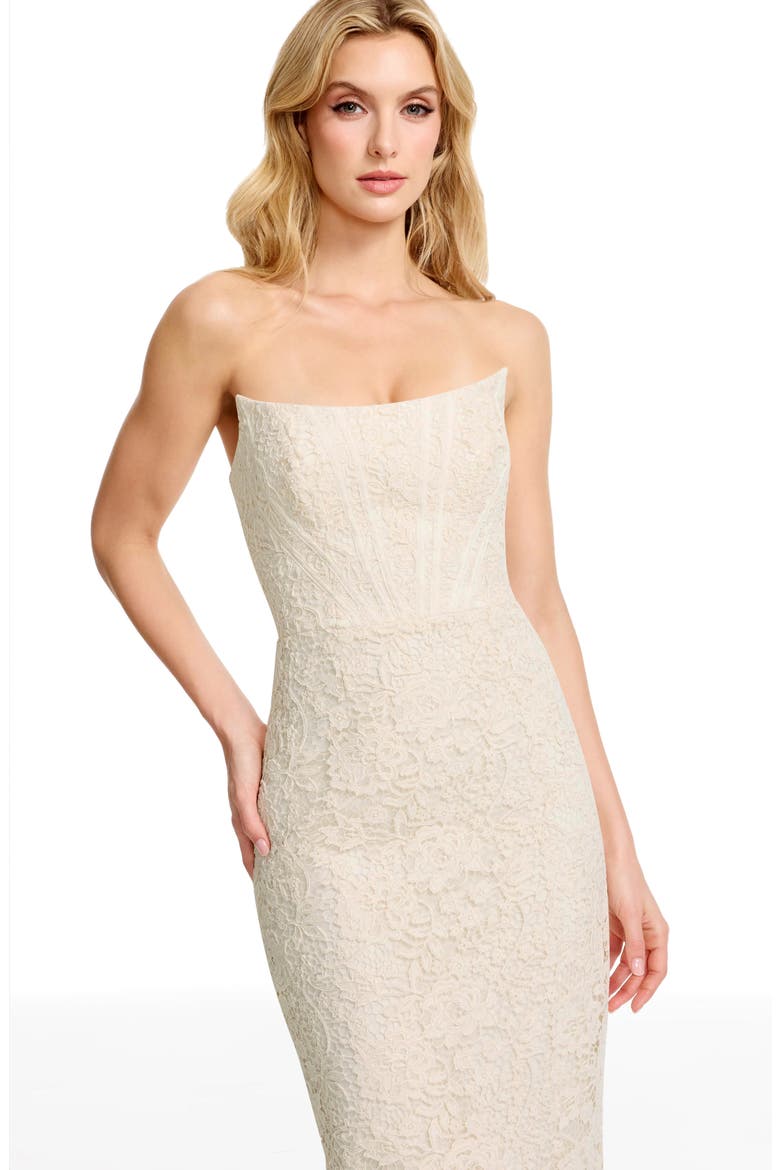 Cosette Strapless Lace Corset Cocktail Dress, Alternate, color, OFF WHITE