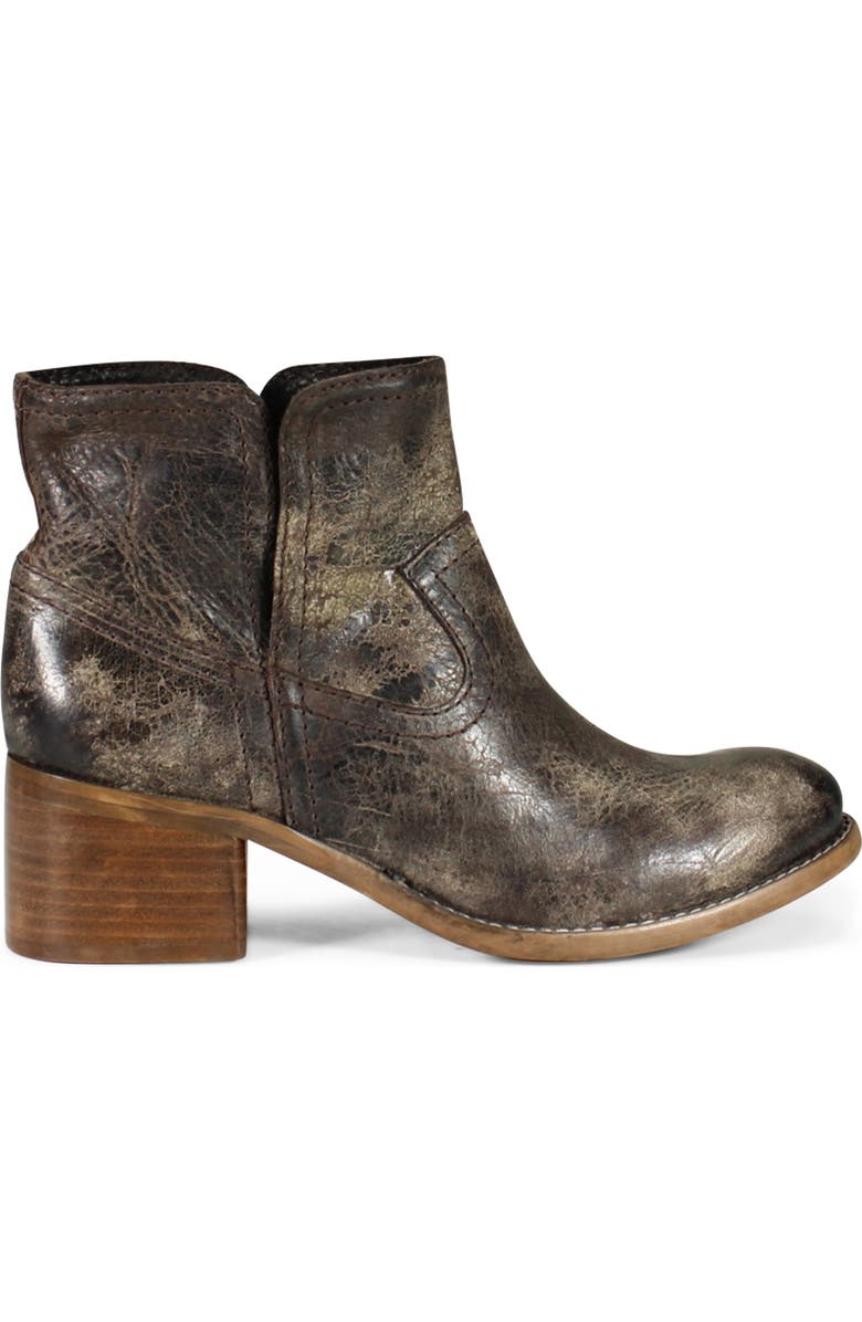 Diba True WALNUT GROVE Distressed Leather Pull-On Western Bootie, Alternate, color, Charcoal
