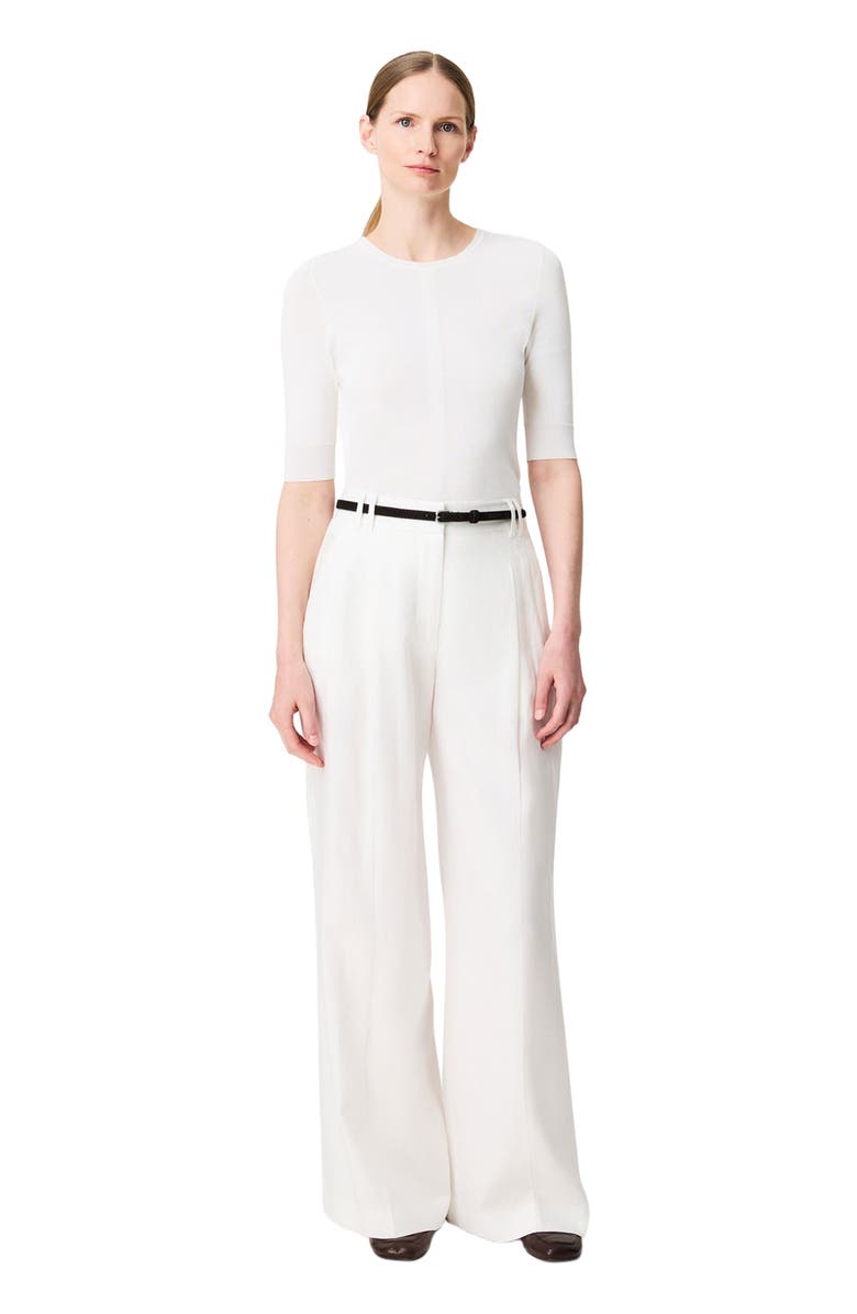 Another Tomorrow Pleated Trouser, Main, color, White