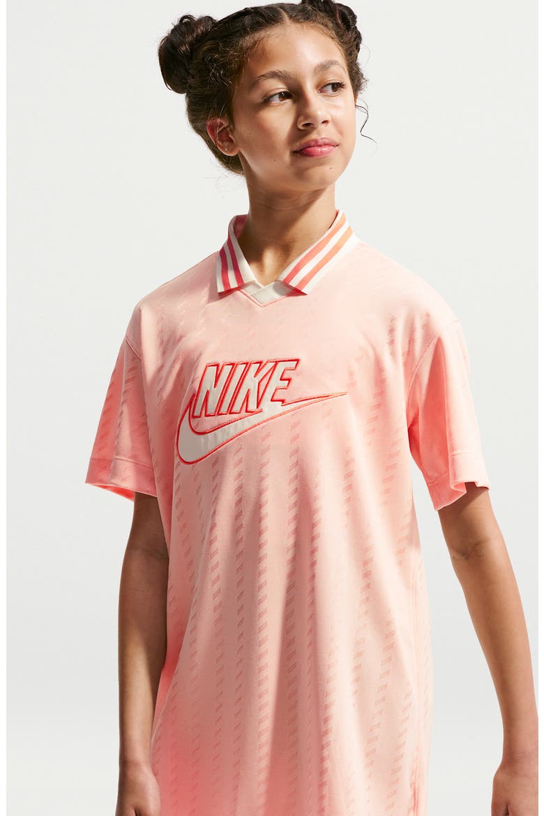 Kids' Oversize Jersey T-Shirt Dress, Alternate, color, ARCTIC ORANGE/ SOFT PEARL