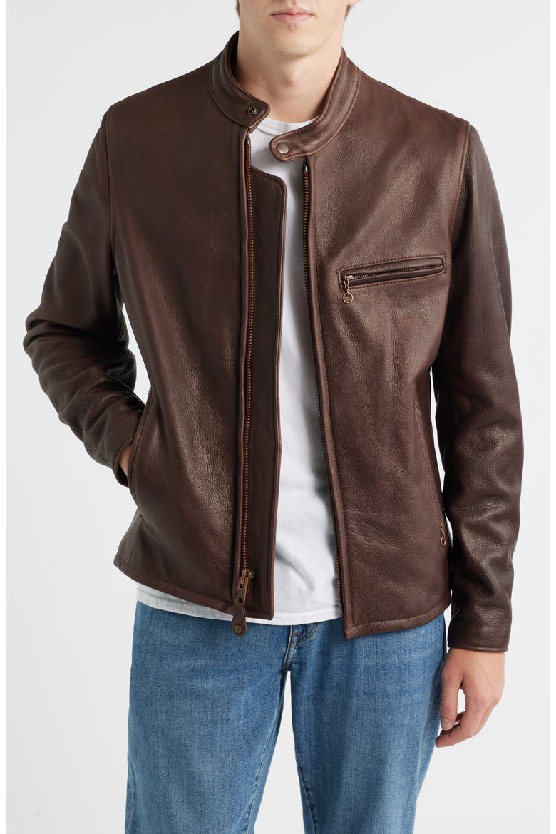 美品　schott classic truker jacket S Café Racer Oil Tanned Leather Moto Jacket (Men) | Nordstrom
