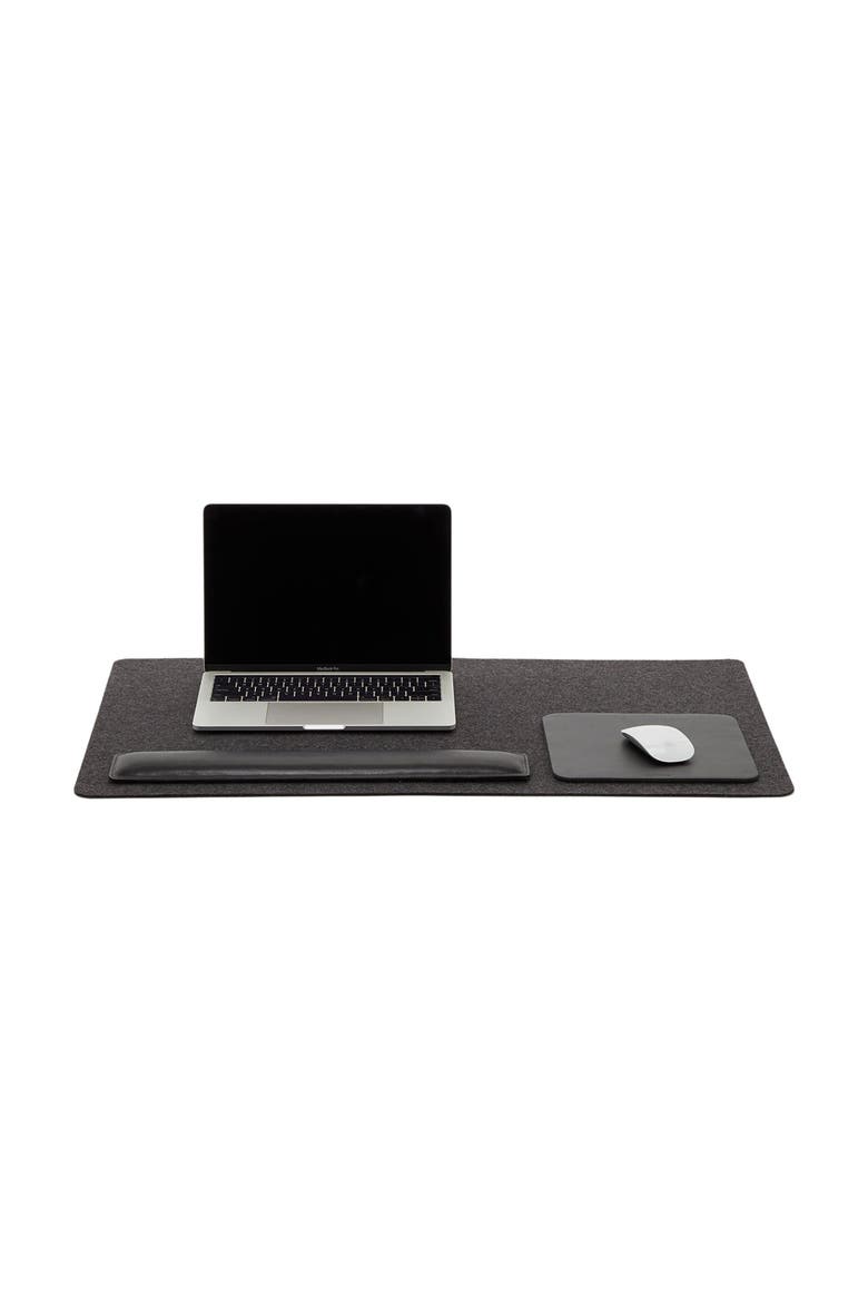 Mosen Merino Wool Large Desk Pad, Main, color, Charcoal