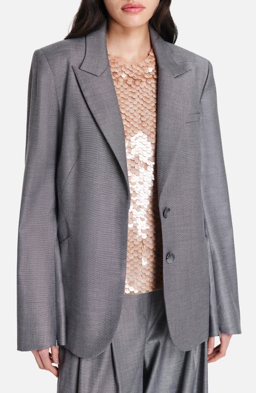 Twp Perfect Boyfriend Oversize Wool Blend Blazer In Gray