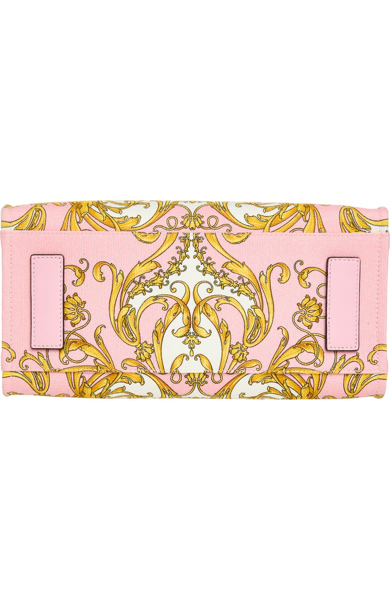 Versace Small La Medusa Canvas Tote, Alternate, color, Pastel Pink Gold