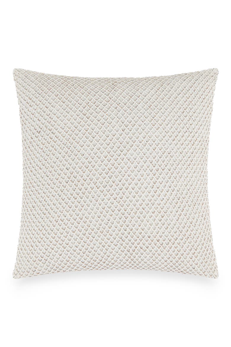 Beaded Netting Cotton & Linen Accent Pillow, Main, color, IVORY