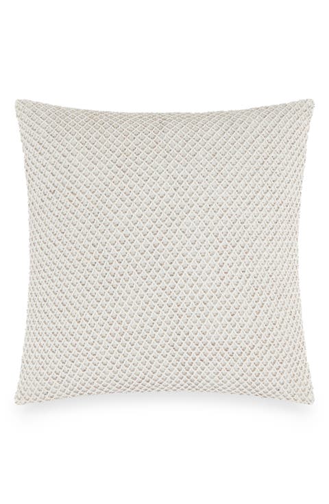Beaded Netting Cotton & Linen Accent Pillow