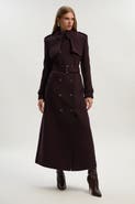 Karen Millen Wool Mix Belted Trench Maxi Coat