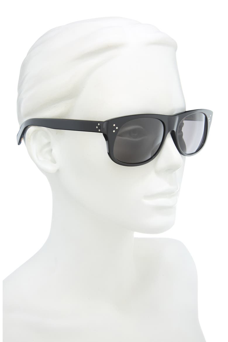 3 Dots Geometric Sunglasses, Alternate, color, SHINY BLACK / SMOKE