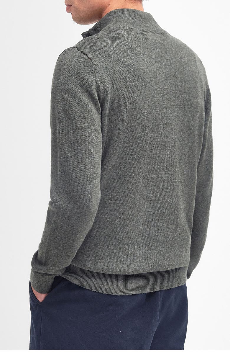 Barbour Cotton Quarter Zip Sweater, Alternate, color, Olive Marl