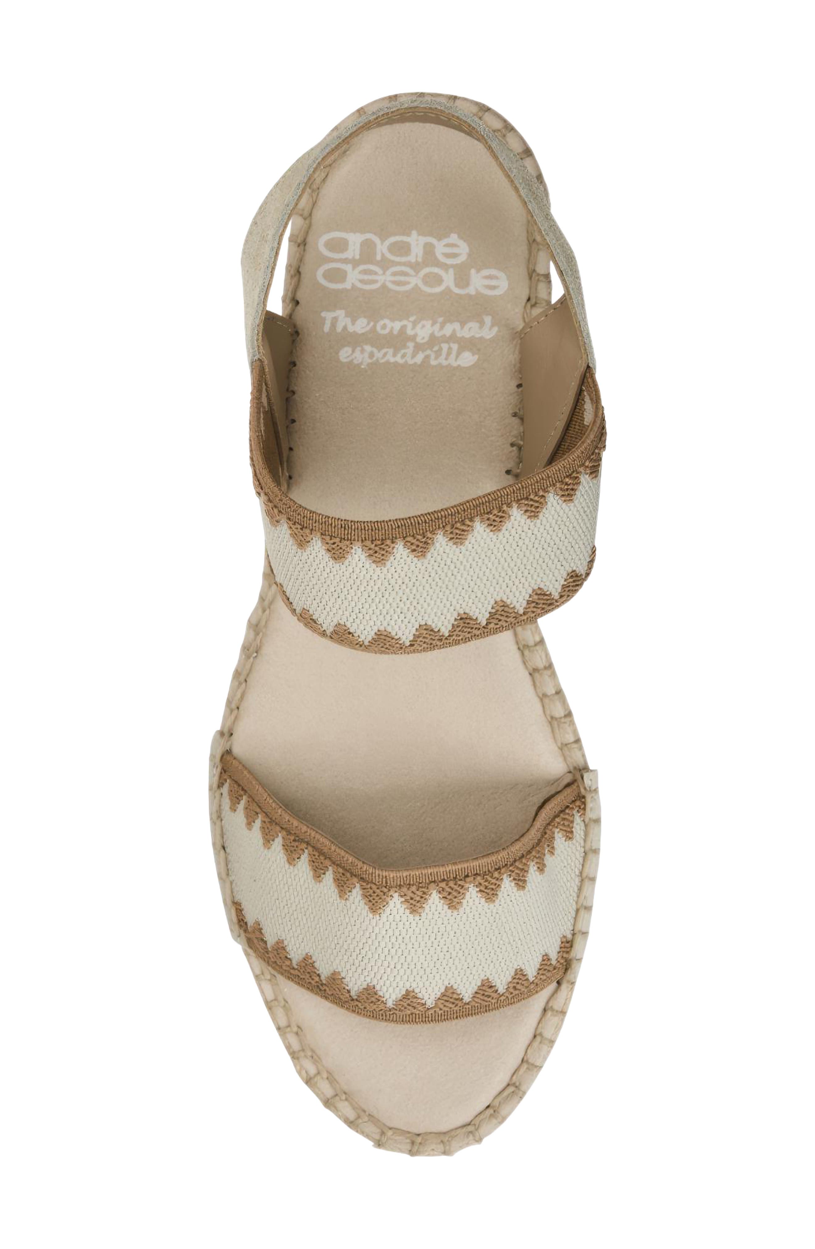 André Assous Ava Ankle Strap Espadrille Wedge, Alternate, color, Bone