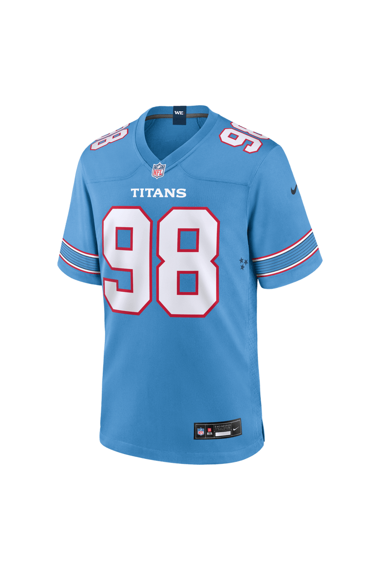 Men's Nike Jeffery Simmons Light Blue Tennessee Titans Game Jersey, Alternate, color, Light Blue