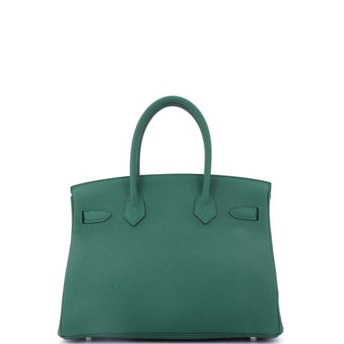 Pre-owned Hermes  Hermes Birkin Handbag Green Togo With Palladium Hardware 30 In Green