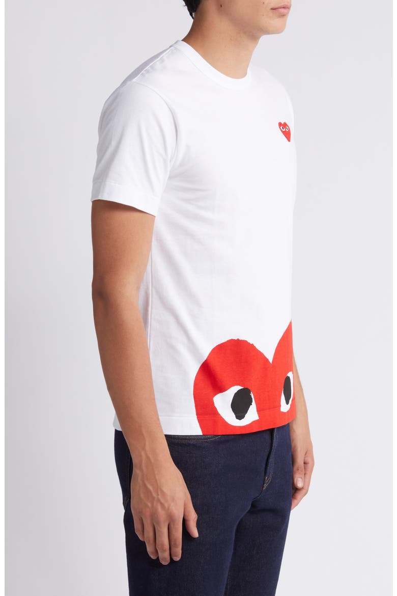 Half Red Heart Graphic T-Shirt, Alternate, color, WHITE
