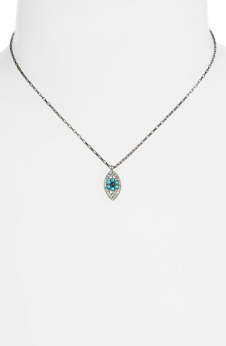 ela rae Pavé Evil Eye Pendant Necklace, Alternate, color, 