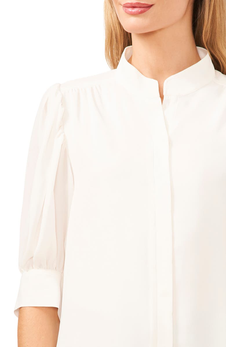 CeCe Puff Sleeve Button-Up Shirt, Alternate, color, New Ivory