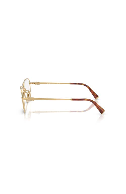 Miu Miu 51mm Square Optical Glasses In Gold