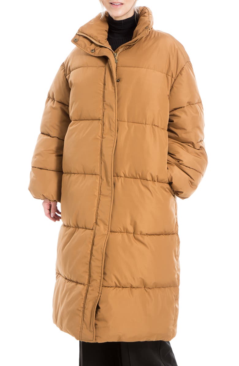 MAX STUDIO Longline Puffer Jacket, Main, color, Vicuna