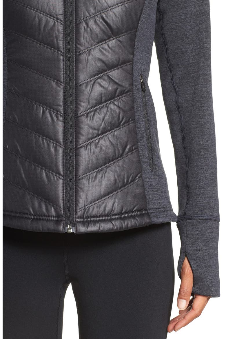 Zelfusion Reflective Quilted Jacket, Alternate, color, JET BLACK