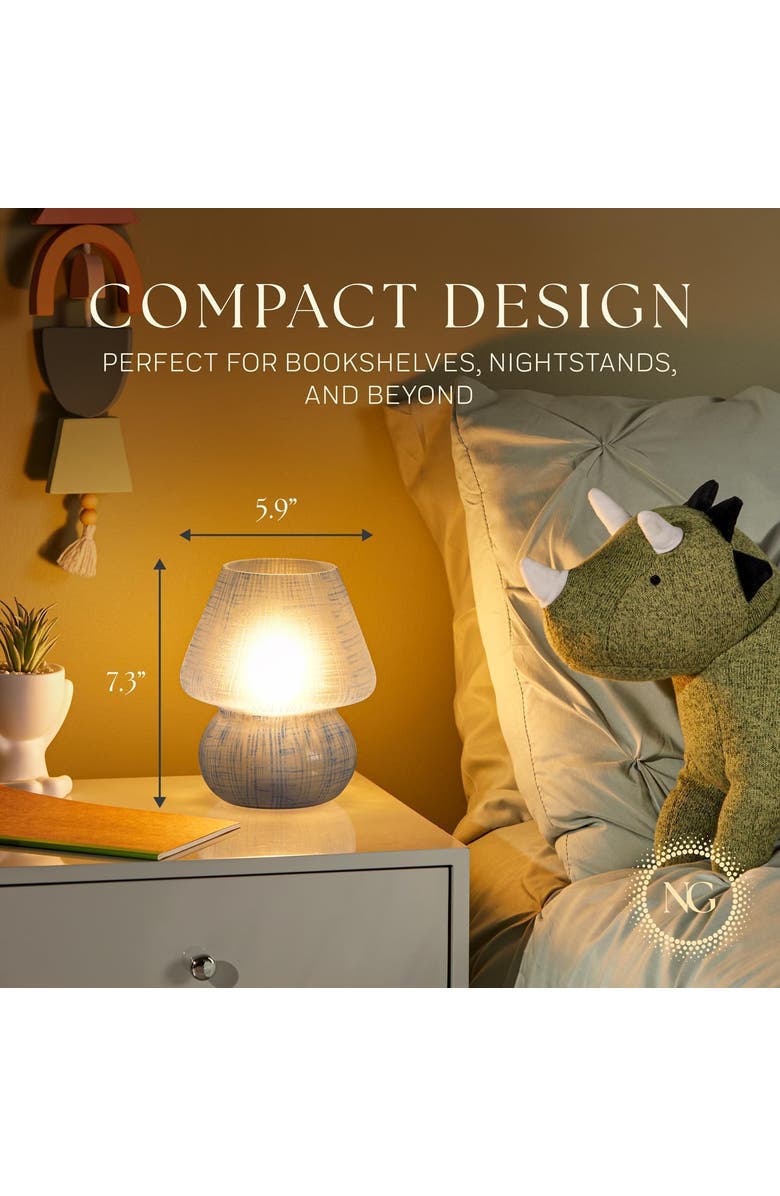 Next Glow Retro Mushroom LED Table Lamp, Modern Dimmable E26 Socket, Alternate, color, Blue