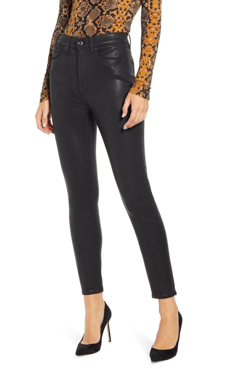 7 For All Mankind (b)air Coated High Waist Ankle Skinny Jeans, Main, color,