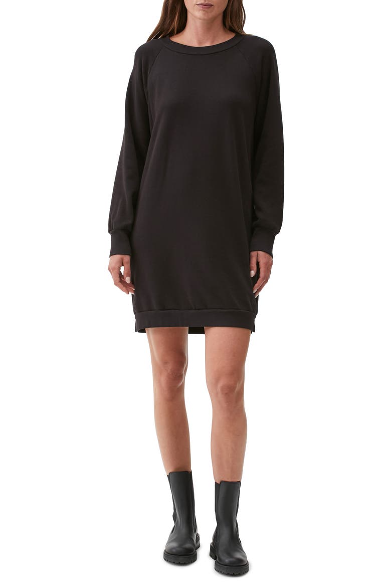 Lolly Balloon Sleeve Sweatshirt Dress, Main, color, BLACK