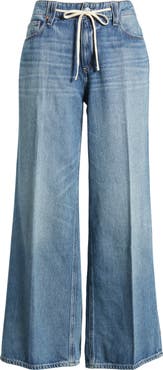 PAIGE Zoey Tie Waist Wide Leg Jeans