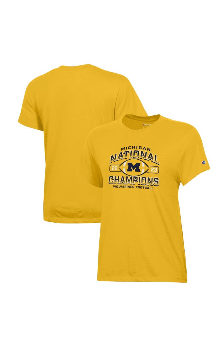 Champion Women's Champion  Maize Michigan Wolverines College Football Playoff 2023 National Champions T-Shirt, Main, color, 