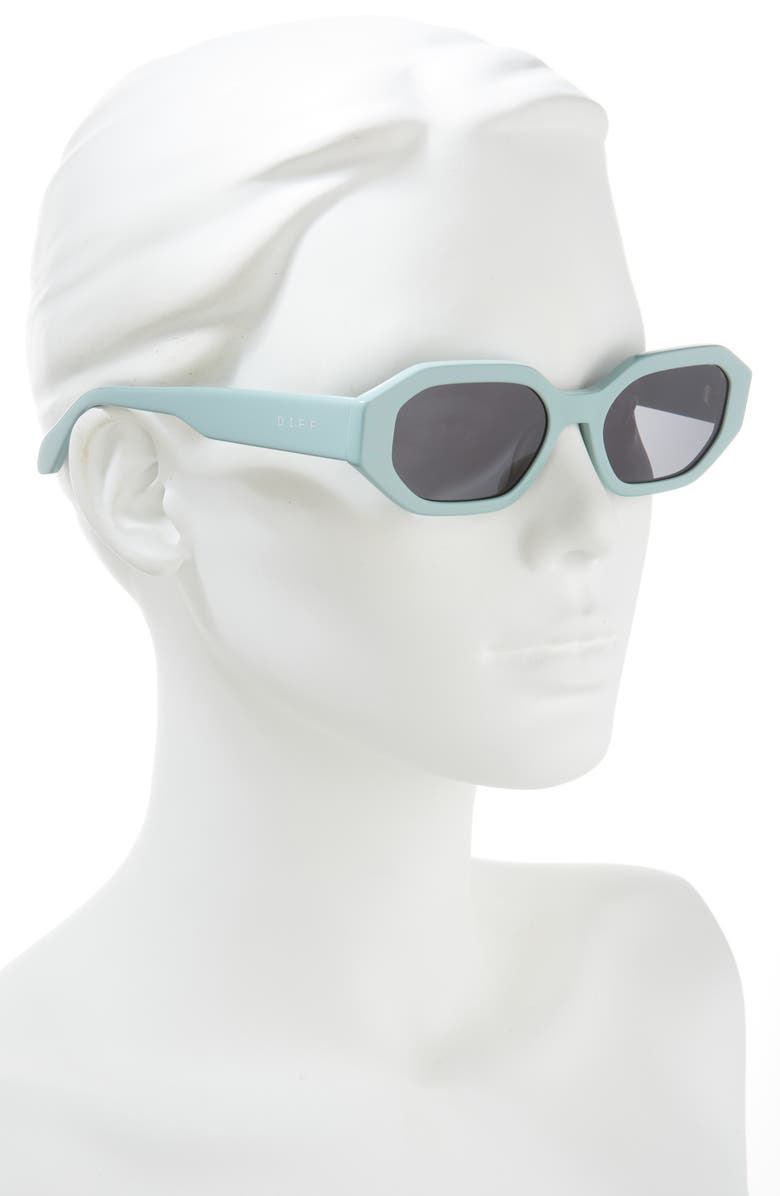 DIFF Allegra 53mm Polarized Rectangle Sunglasses, Alternate, color, Grey