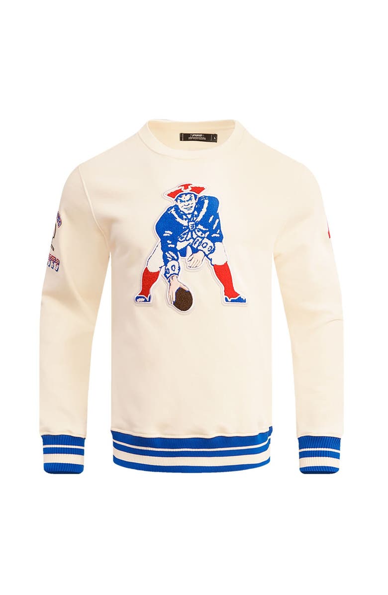 PRO STANDARD Men's Pro Standard Cream New England Patriots Retro Classics Fleece Pullover Sweatshirt, Alternate, color,