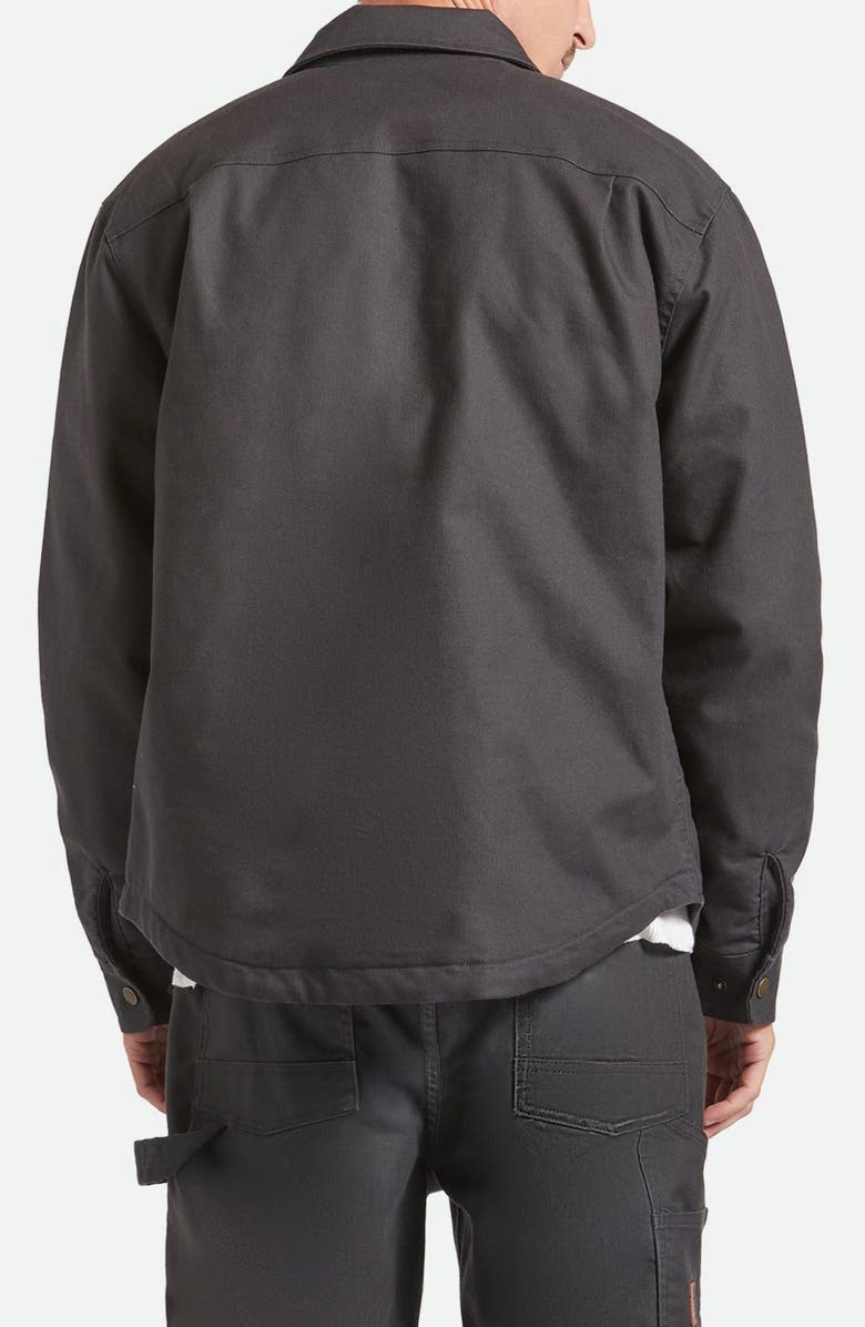 Brixton Builders Flannel Lined Overshirt, Alternate, color, Washed Black/ Red