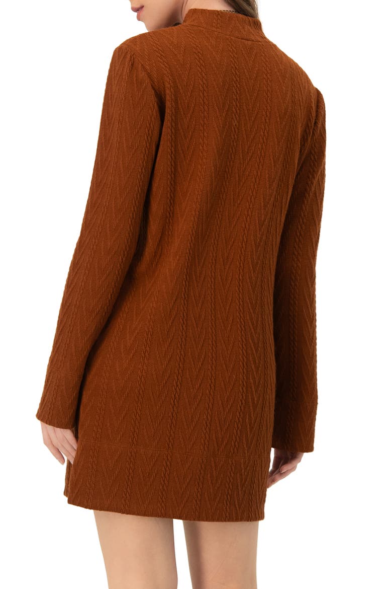 Knitted Short Dress With Necklace, Alternate, color, Brown