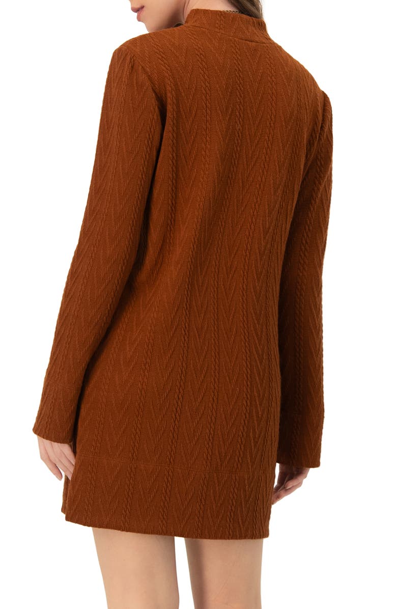 IVONNE Knitted Short Dress With Necklace, Alternate, color, Brown