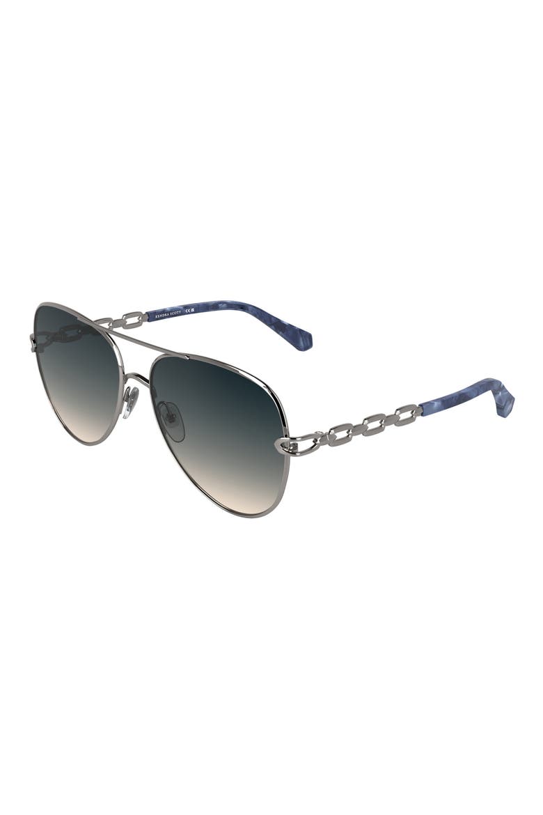 Korinne 61mm Gradient Aviator Sunglasses, Alternate, color, RUTHENIUM