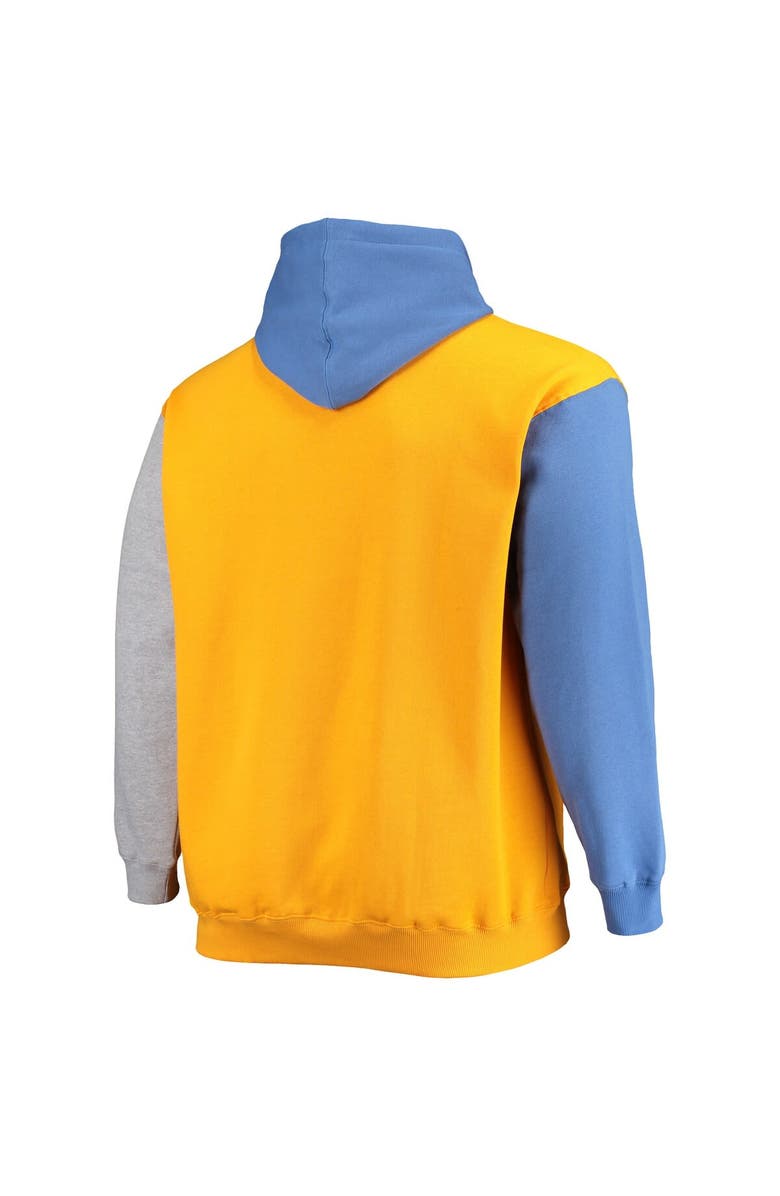 PROFILE Men's Powder Blue/Gold Los Angeles Chargers Big & Tall Pullover Hoodie, Alternate, color, 