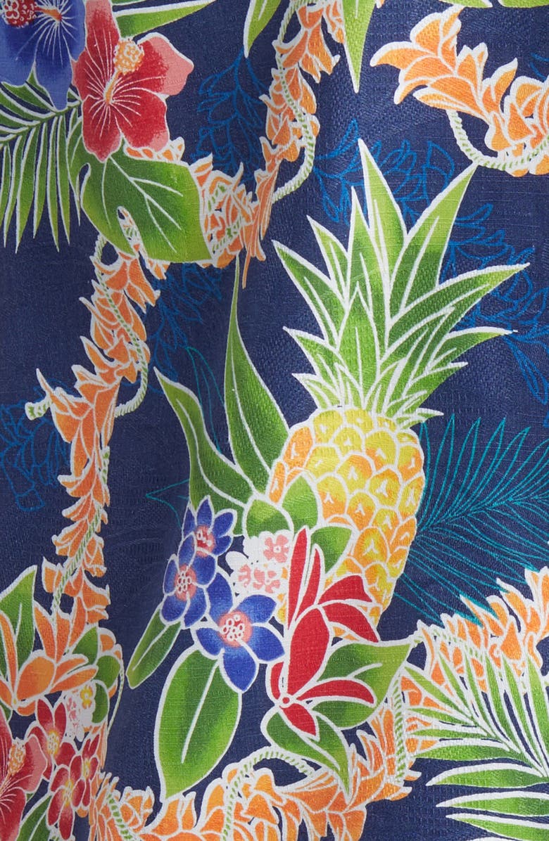 Tommy Bahama Lei in Paradise Tropical Print Short Sleeve Silk Blend Button-Up Shirt, Alternate, color,