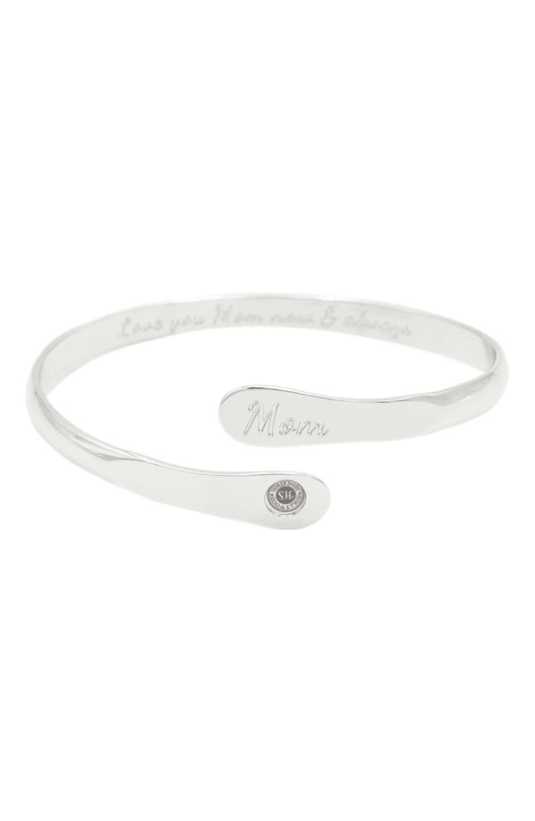 Hollywood Sensation Mom Bracelets Engraved Love you Mom Now & Always, Main, color, Silver