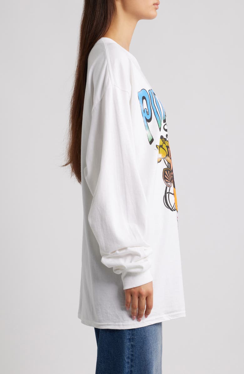 Merch Traffic Pink Floyd Long Sleeve Cotton Graphic T-Shirt, Alternate, color, Solid White